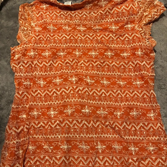 Patterned Orange Shirt - Picture 3 of 3